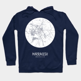 Marrakesh, Morocco City Map - Full Moon Hoodie